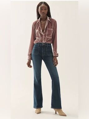Pilcro High-Rise Dark Blue Flare Jeans